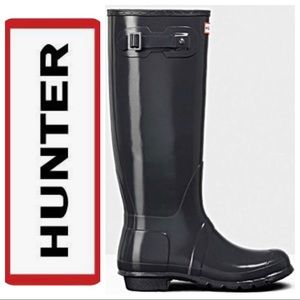 Hunter Original Tall Gloss Boots! Slate Gray